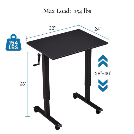 Hand Crank Adjustable Desk Height Adjustable