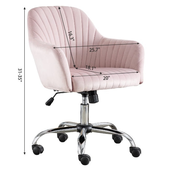 Accent Chair Modern Home Office Leisure Chair With Adjustable Velvet Height And Adjustable Casters