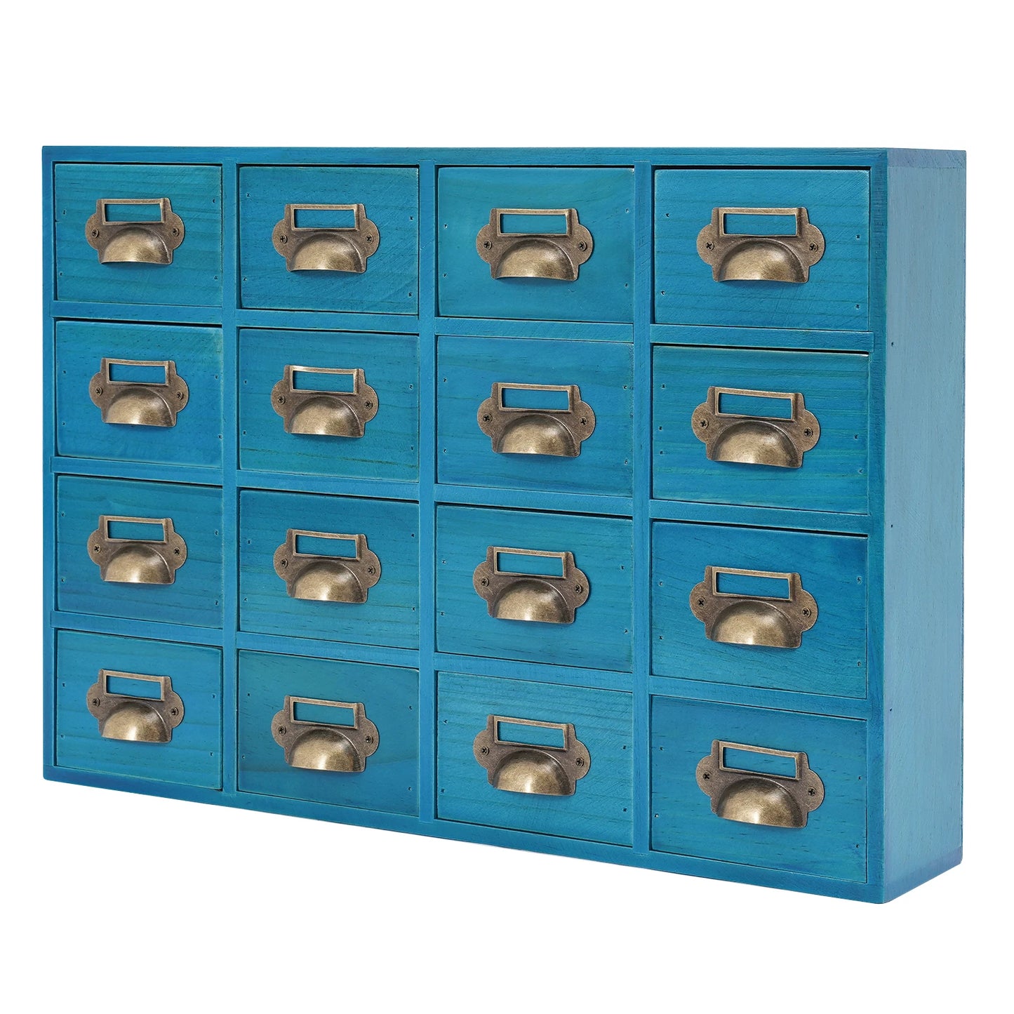 16 Drawer Cabinet, Wooden Medicine Cabinet with Handle, Desktop Drawer Organizer for Households, Offices, Small Workshops