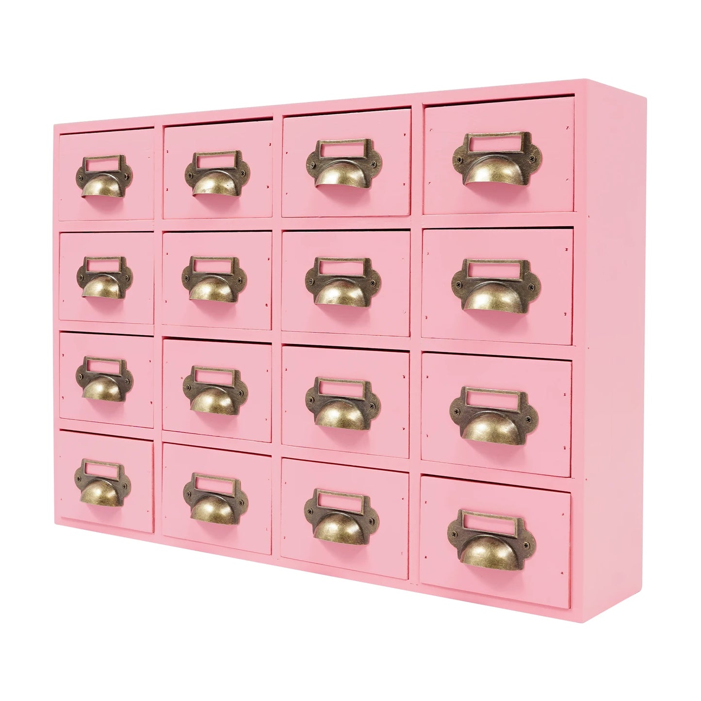 16 Drawer Cabinet, Wooden Medicine Cabinet with Handle, Desktop Drawer Organizer for Households, Offices, Small Workshops