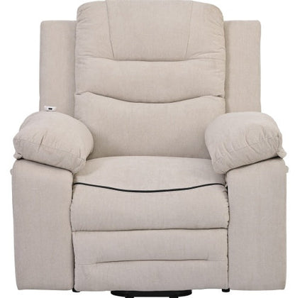 Massage Recliner,Power Lift Chair For Elderly With Adjustable Massage And Heating Function,Recliner Chair With Infinite Position And Side Pocket For Living Room ,Beige