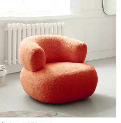 Minimalist Creative Casual White Lambswool Lazy Small Apartment Single Sofa Chair