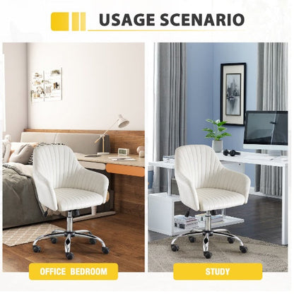 Accent Chair Modern Home Office Leisure Chair With Adjustable Velvet Height And Adjustable Casters
