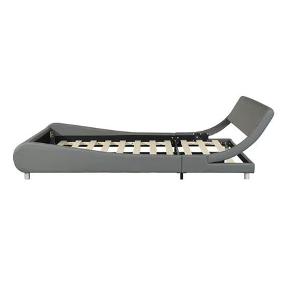 Faux Leather Upholstered Platform Bed Frame With LED Lighting With Remote Control And APP