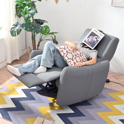 Wall-mounted Recliner, PU Leather Small Space Recliner With USB Port