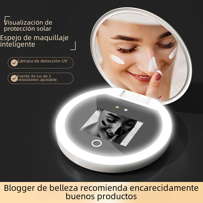 Portable Smart UV LED Makeup Mirror with Charging