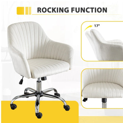 Accent Chair Modern Home Office Leisure Chair With Adjustable Velvet Height And Adjustable Casters