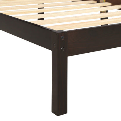 Platform Bed Frame With Headboard, Wood Slat Support, No Box Spring Needed, Full, Espresso