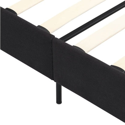 Upholstered Platform Bed Frame With Linen Headboard