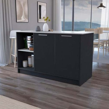 Black And Onyx Double Door Cabinets Kitchen Island