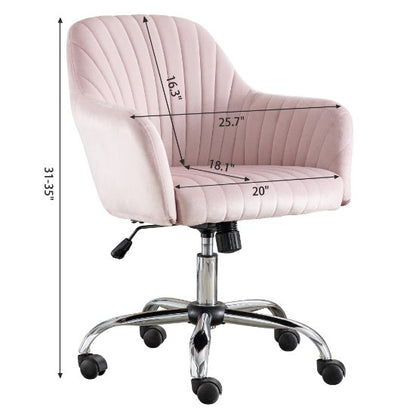 Accent Chair Modern Home Office Leisure Chair With Adjustable Velvet Height And Adjustable Casters