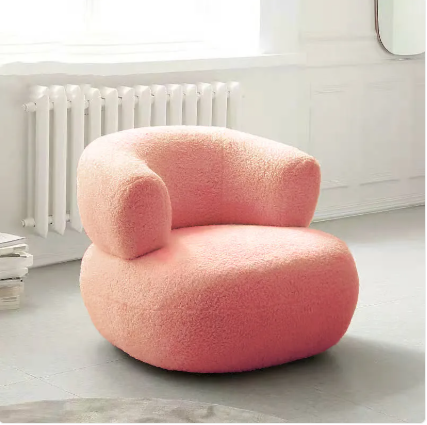 Minimalist Creative Casual White Lambswool Lazy Small Apartment Single Sofa Chair