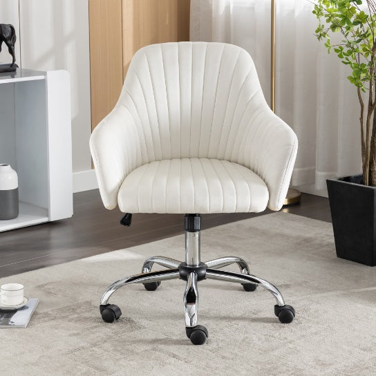 Accent Chair Modern Home Office Leisure Chair With Adjustable Velvet Height And Adjustable Casters