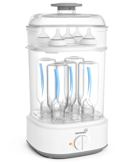 Bottle Sterilizer Baby Bottle Steam Sterilizer Electric Baby Bottle Sanitizer with Timer for Baby Bottles Pacifiers Pump Parts