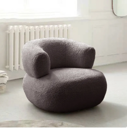 Minimalist Creative Casual White Lambswool Lazy Small Apartment Single Sofa Chair