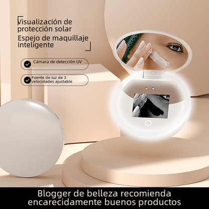 Portable Smart UV LED Makeup Mirror with Charging