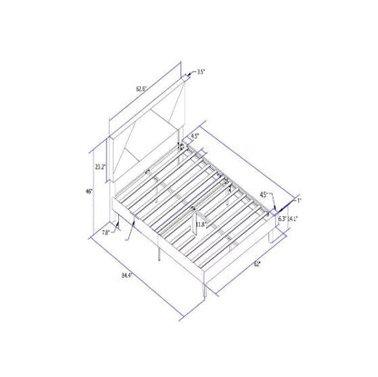 Queen-size Upholstered Platform Bed Frame With Headboard