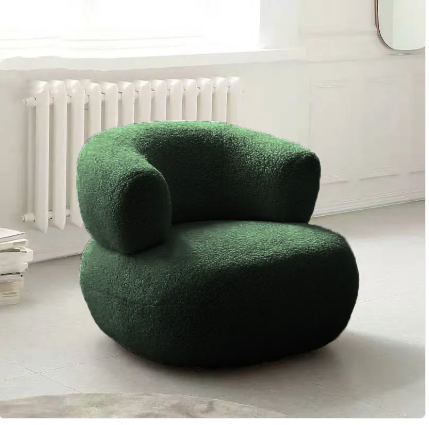 Minimalist Creative Casual White Lambswool Lazy Small Apartment Single Sofa Chair