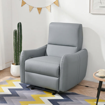 Wall-mounted Recliner, PU Leather Small Space Recliner With USB Port