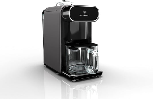ChefWave Milkmade Dairy Alternative Vegan Nut Milk Maker Machine Almond Milk Soy Milk Oat Milk Cashew Milk Coconut Milk Macadamia Milk No Soaking Auto-Clean Delay Start Recipe Book - Silver/Black