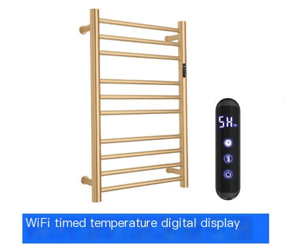 Chrome Heated Towel Rack with Temperature Control (1 pc)
