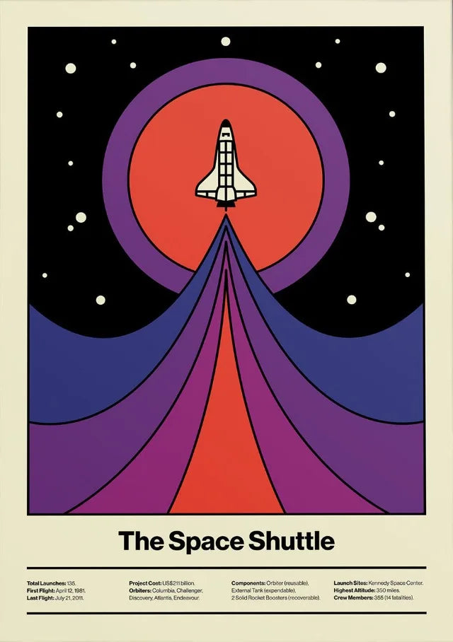 Retro Abstract Space Shuttle Sputnik Minimalist Posters and Prints Canvas Printing Wall Art Picture for Living Room Home Decor