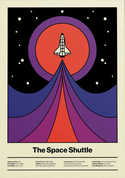 Retro Abstract Space Shuttle Sputnik Minimalist Posters and Prints Canvas Printing Wall Art Picture for Living Room Home Decor