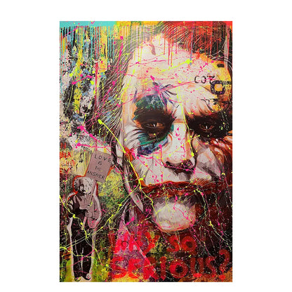 Large Wall Art Street Graffiti Joker Posters Canvas Pop Art Inspiring Quote Love All We Need Pictures for Living Room Home Decor
