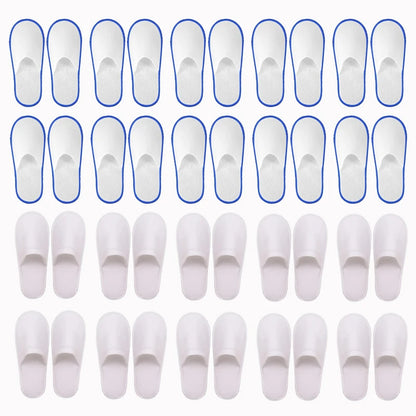 20-120Pairs Disposable Slippers for Guests Non-Slip Hotel Spa Slippers Unisex Brushed Plush Slides for Travel Households Shoes