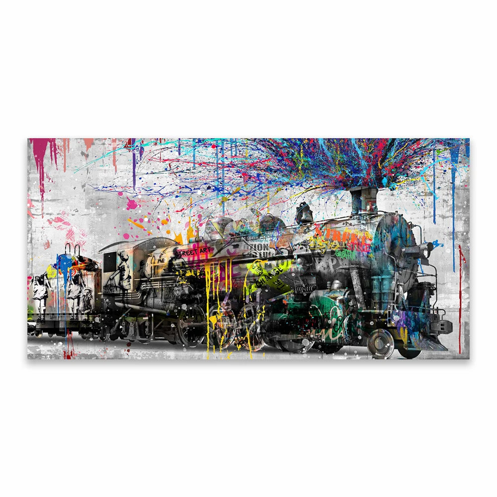 Banksy Graffiti Art Poster Blue Watercolor Prints Pop Street Art Canvas Painting Home Living Room Wall Art Canvas Painting