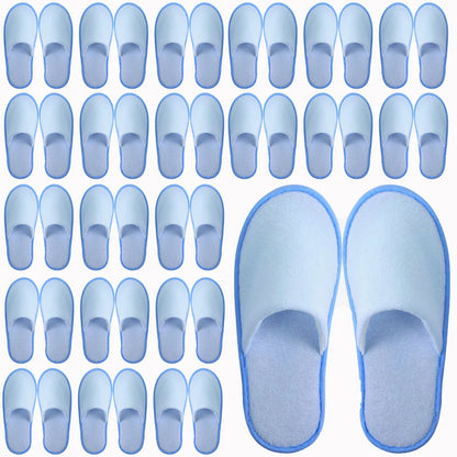 20-120Pairs Disposable Slippers for Guests Non-Slip Hotel Spa Slippers Unisex Brushed Plush Slides for Travel Households Shoes