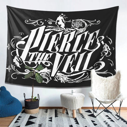 Pierce the Veil Band Tapestry - Celebrate Rock Music with Bold Fonts - Perfect for Home Decor, Show Your Passion
