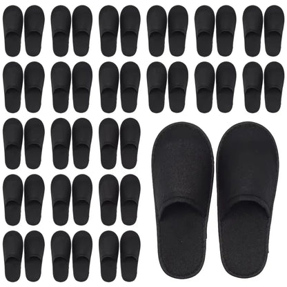 20-120Pairs Disposable Slippers for Guests Non-Slip Hotel Spa Slippers Unisex Brushed Plush Slides for Travel Households Shoes