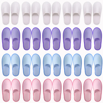 20-120Pairs Disposable Slippers for Guests Non-Slip Hotel Spa Slippers Unisex Brushed Plush Slides for Travel Households Shoes