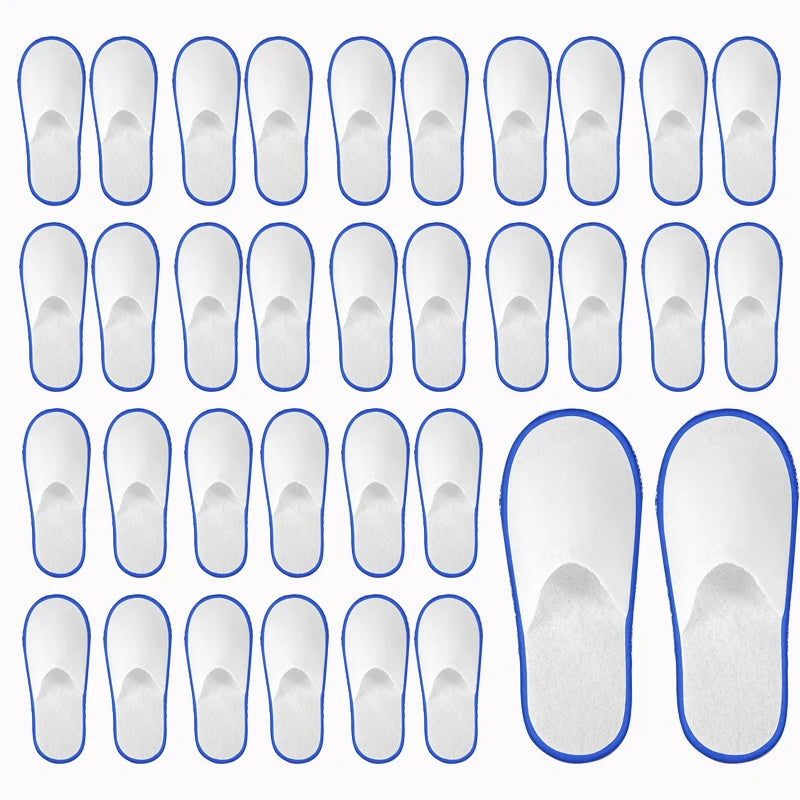 20-120Pairs Disposable Slippers for Guests Non-Slip Hotel Spa Slippers Unisex Brushed Plush Slides for Travel Households Shoes