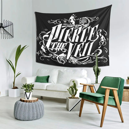 Pierce the Veil Band Tapestry - Celebrate Rock Music with Bold Fonts - Perfect for Home Decor, Show Your Passion