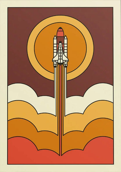 Retro Abstract Space Shuttle Sputnik Minimalist Posters and Prints Canvas Printing Wall Art Picture for Living Room Home Decor