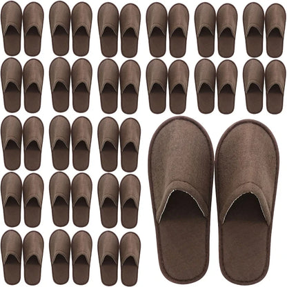 20-120Pairs Disposable Slippers for Guests Non-Slip Hotel Spa Slippers Unisex Brushed Plush Slides for Travel Households Shoes