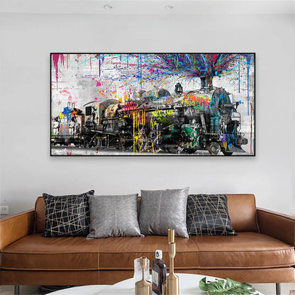 Banksy Graffiti Art Poster Blue Watercolor Prints Pop Street Art Canvas Painting Home Living Room Wall Art Canvas Painting