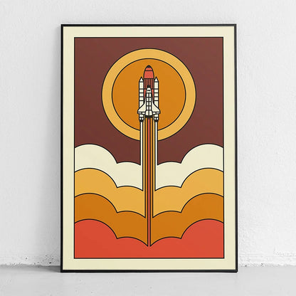Retro Abstract Space Shuttle Sputnik Minimalist Posters and Prints Canvas Printing Wall Art Picture for Living Room Home Decor