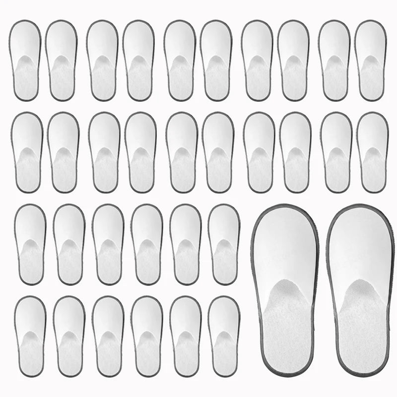 20-120Pairs Disposable Slippers for Guests Non-Slip Hotel Spa Slippers Unisex Brushed Plush Slides for Travel Households Shoes