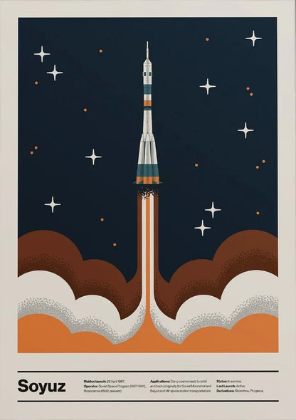 Retro Abstract Space Shuttle Sputnik Minimalist Posters and Prints Canvas Printing Wall Art Picture for Living Room Home Decor