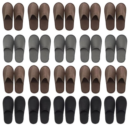 20-120Pairs Disposable Slippers for Guests Non-Slip Hotel Spa Slippers Unisex Brushed Plush Slides for Travel Households Shoes