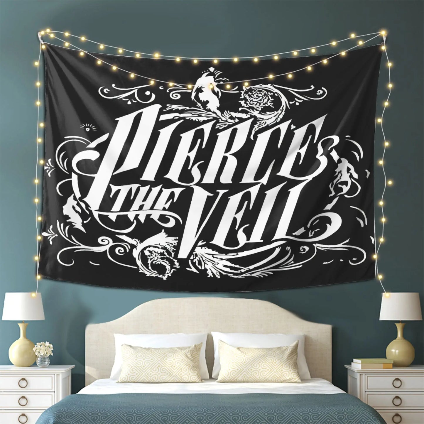 Pierce the Veil Band Tapestry - Celebrate Rock Music with Bold Fonts - Perfect for Home Decor, Show Your Passion