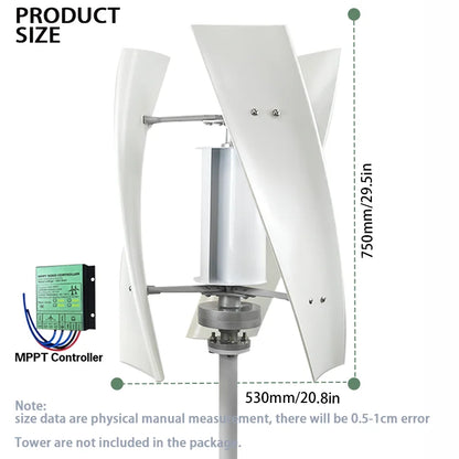 3000W 6000W Wind Turbine Generator 12V 24V 48V Vertical households/villas Farm MPPT Controller self-sufficient Small Windmill