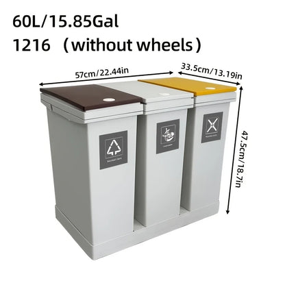 1 set of pulley type classification garbage bin, 20L/36L/40L/60L,kitchen garbage dry and wet separation,suitable for households