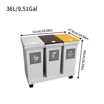 1 set of pulley type classification garbage bin, 20L/36L/40L/60L,kitchen garbage dry and wet separation,suitable for households