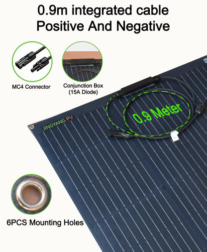 ETFE 240W (120W 2PCS) solar panel is bendable and suitable for outdoor emergency power generation in households and vehicles