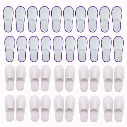 20-120Pairs Disposable Slippers for Guests Non-Slip Hotel Spa Slippers Unisex Brushed Plush Slides for Travel Households Shoes