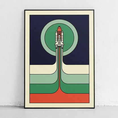 Retro Abstract Space Shuttle Sputnik Minimalist Posters and Prints Canvas Printing Wall Art Picture for Living Room Home Decor